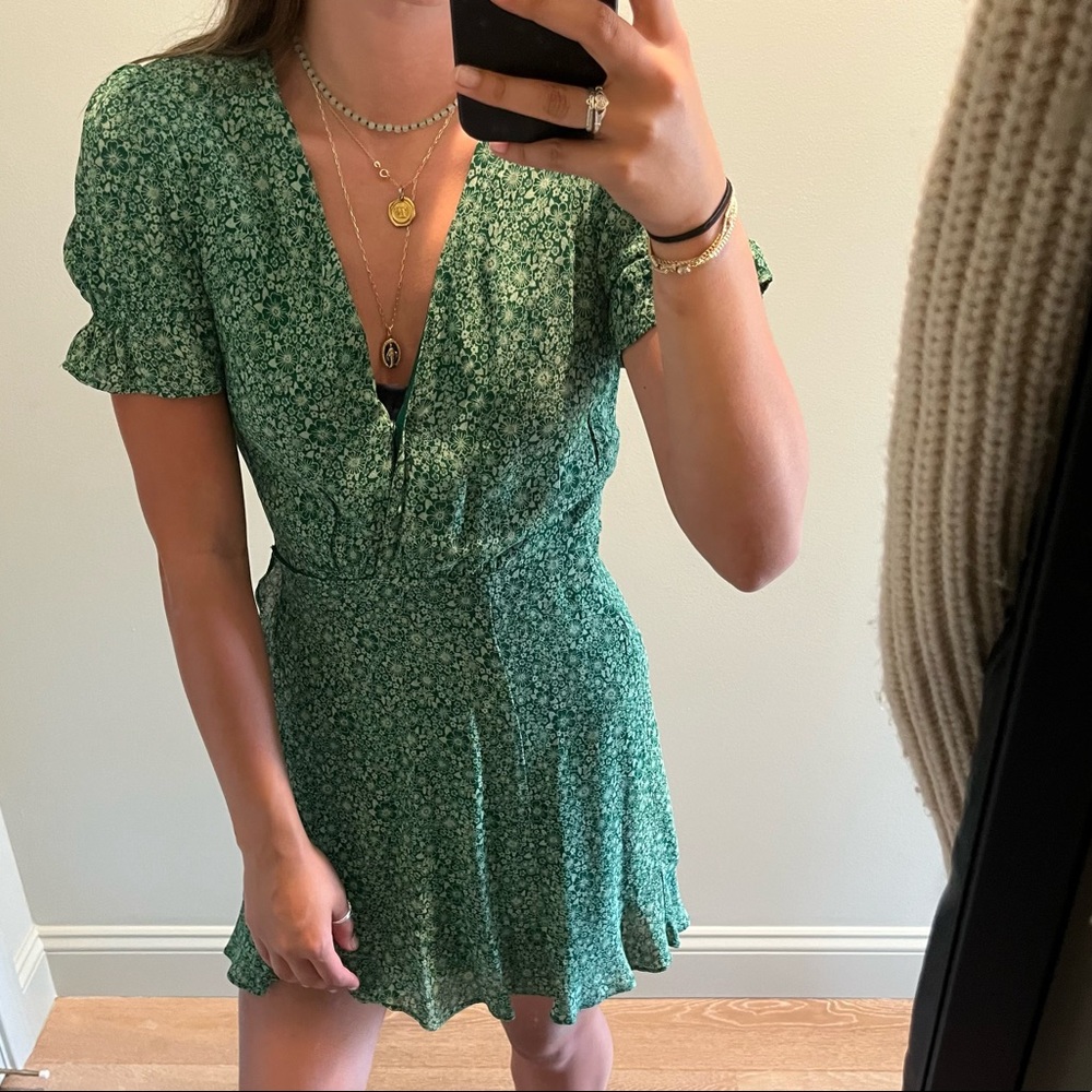 Reformation green floral dress